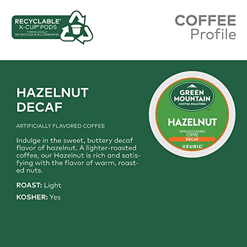 Green Mountain Kahve Kavurma Makineleri Fındıklı Kafeinsiz, Tek Servisli Keurig K-Cup Bakla, Aromalı Hafif Kavrulmuş