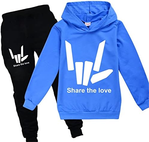 Leeorz Unisex Kazak Paylaşmak Aşk Kazak Hoodie ve Sweatpants Erkek Kız için 2 Parça Rahat Eşofman Kıyafetler