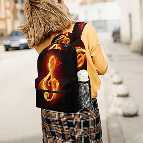 Ateşli nota anahtar sırt çantası sevimli Laptop çantası rahat sırt çantası okul seyahat kamp için