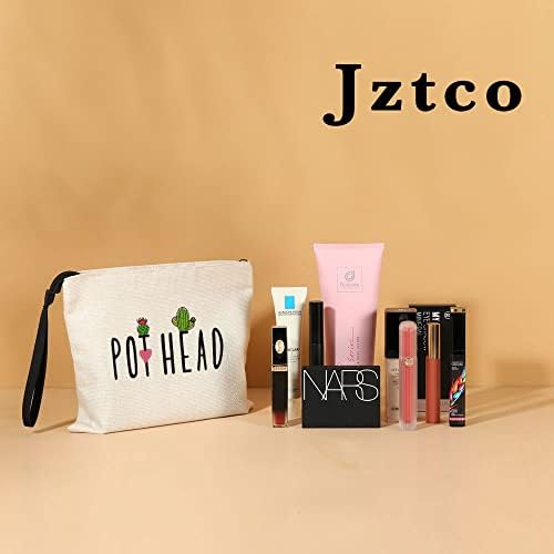 Jztco Kadınlar için Komik Makyaj Çantası Yaprak Makyaj Çantası Fermuarlı Kese Seyahat Çantası Tuvalet Arkadaş Eğlenceli