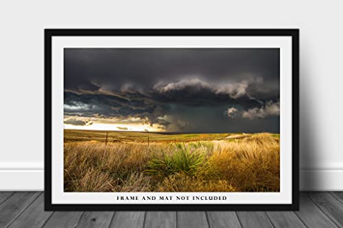 Fırtına Fotoğraf Baskı (Çerçeveli Değil) Resim Fırtına Üzerinde Yucca Bitki Fırtınalı Bahar Günü Texas Panhandle batı