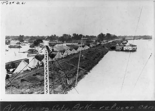 Tarihselfindings Fotoğraf: Arkansas Şehri,Arkansas,Mülteci Kampı,Baraj,Sel,Doğal Afet, 1927, Çadırlar
