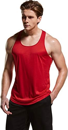 TSLA 3 Paket erkek Kuru Fit Y-geri Kas Egzersiz Tankı Üstleri, Atletik Eğitim spor salonu için üst giyim, kolsuz Vücut