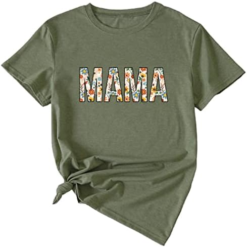 TSMNZMU kadın Mama Grafik Gömlek Crewneck Anne Erkek Komik T Shirt Anne Hediyeler Erkek Anne Kısa Kollu Tees Tops