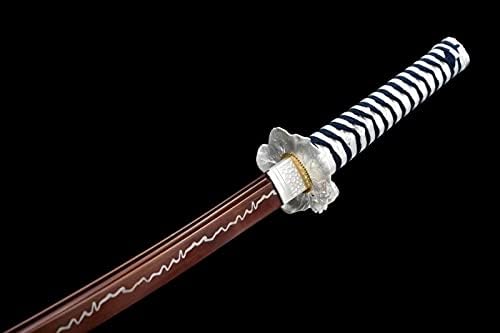 PJXC El Yapımı Japon samuray Kılıcı Katana Bahar Çelik Ko-Katana Kırmızı Bıçak Keskin