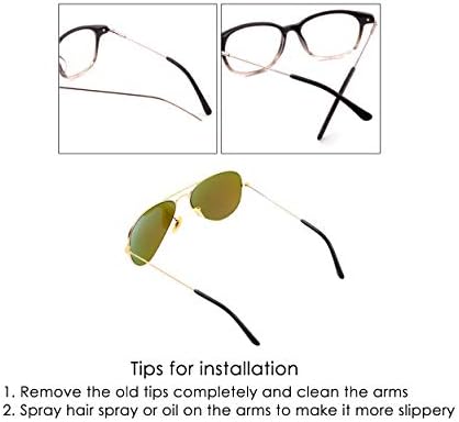 DS. Ayırt edici STİL Gözlük Metal Çerçeve Uç ipuçları 6 Çift Silikon Kulak Çorabı Parçaları Tüpler İnce Metal Gözlük