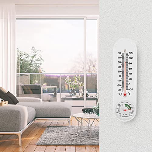 Duvar Termometresi Nem Ölçer: 8 Paket İç Mekan Dış Mekan Termometresi, Fahrenheit/Celsius (℉/℃) Sıcaklık Nem Ölçer
