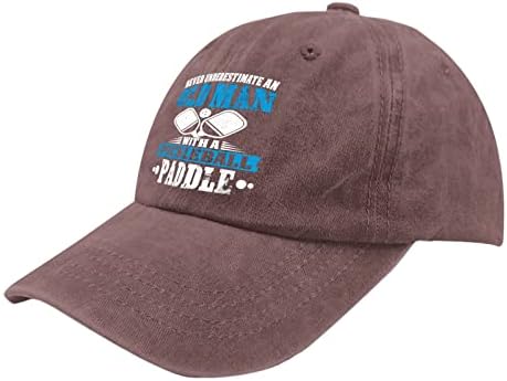 Baba Şapkaları Pickleball Paddle Baba Şapkası olan Yaşlı Bir Adamı Asla Küçümsemeyin, Erkekler için Komik Şapkalar