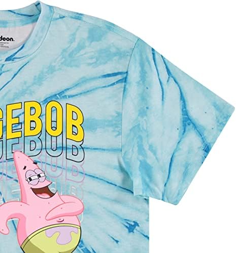 Erkek Sünger Bob Kare Pantolon Klasik Gömlek-Sünger Bob, Patrick, Squidward ve Bay Yengeç Kravat Boya T-Shirt