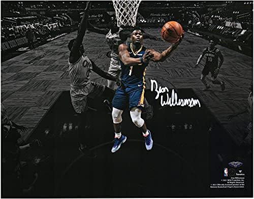 Zion Williamson New Orleans Pelicans İmzalı 11 x 14 Ters Yerleştirme ve Orlando Magic Spot Işığı Fotoğrafı - İmzalı