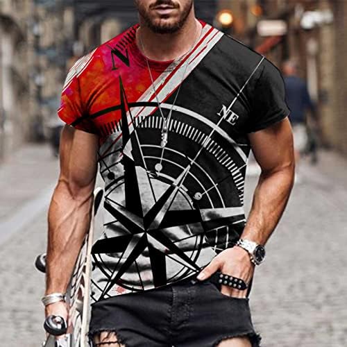 Kısa Kollu Gömlek Erkekler için 2023 Yaz Erkek Kazak Üstleri Moda Dijital Baskı Bluz Temel Rahat O-Boyun T-Shirt