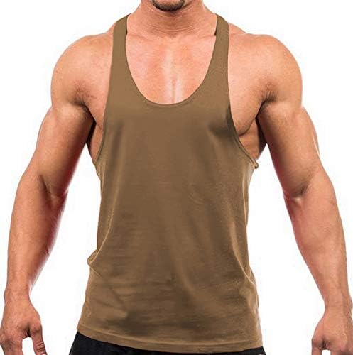 YAKER erkek spor kolsuz tişört Tops Y-Geri Egzersiz Kas Tee Atletik Egzersiz Spor Yelek T-Shirt
