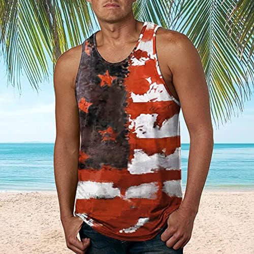 Boyun Kolsuz O Bayrak Rahat Bahar Plaj Erkek Bluz Tankı Üstleri Baskılı Yaz erkek Amerikan Bayrağı T-Shirt