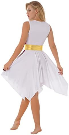 TSSOE Kadın Kolsuz Renk Bloğu Lirik Çağdaş dans kostümü Övgü Dans Yerleşimi Elbise Tunik