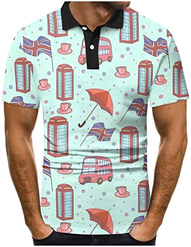 2023 Yeni Erkek Moda İlkbahar Yaz Rahat Kısa Kollu O Boyun Bayrak Baskılı T Shirt Üst Bluz Opak Gömlek Erkekler