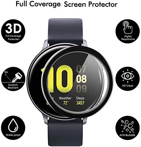 Ticwatch E3 Ekran Koruyucu için uyumlu, Lamshaw [3 Paket ]3D Tam Kapsama PET Ekran Koruyucu Film Ticwatch E3 Smartwatch