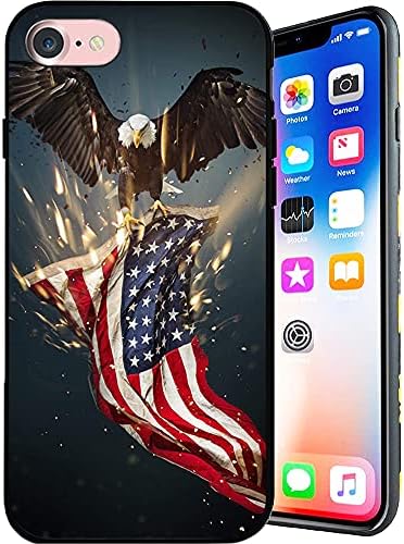 Iphone SE 2020 Kılıf, iPhone 8 Kılıf, iPhone 7 Kılıf,Amerikan Bayrağı Kartal Yaratıcı Desen Tasarımı Erkek Kız Kılıf,Yumuşak