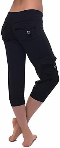 Kapri Tayt Kadınlar için Diz Boyu Popo Kaldırma Tayt Karın Kontrol Yoga Egzersiz Egzersiz kapri cepli pantolon