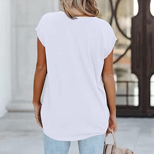 Xiloccer kadın gömleği Kadınlar Casual Kısa Kollu Kapalı Omuz Büyük Boy T Shirt Açık Yumuşak Temel Tunik Üstleri
