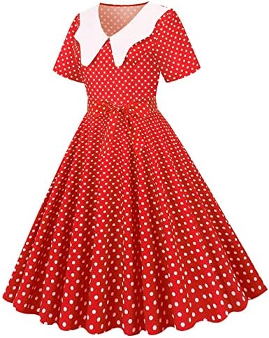 TWGONE Vintage Elbiseler Kadınlar için 1940s Kokteyl Elbiseleri Salıncak Çay Partisi Elbiseleri Rockabilly Elbiseler