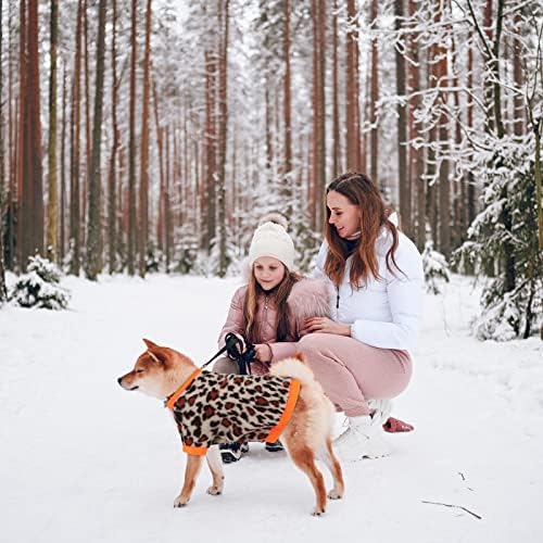 Pedgot 4 Adet Köpek Sıcak Kazak Kış Köpek Kıyafetleri Sevimli Puantiyeli Leopar Yıldız Ekose Tasarımlı Kış Sıcak Polar