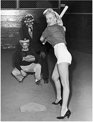 Marilyn Monroe Topuklu Beyzbol Oynamaya Hazır 8 x 10 inç Fotoğraf
