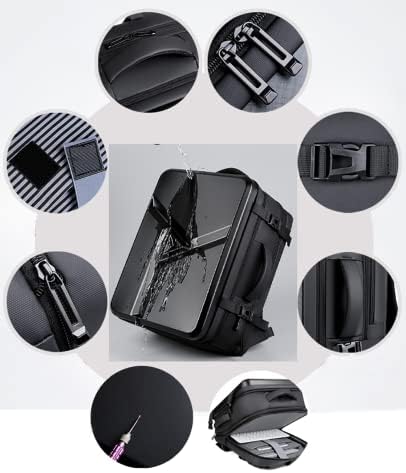 SOLOAD genişletilebilir dizüstü sırt çantası, iş seyahat sırt çantası, USB şarj portu ile PS5 saklama çantası, suya