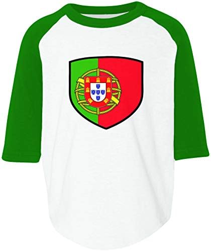 Amdesco Portekiz Kalkanı Portekiz Bayrağı Yürümeye Başlayan Raglan Gömlek