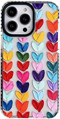 Lxsceto Çok Renkli Daub Sevgi Dolu Kalp Tampon Telefon iphone için kılıf 14 Pro Kadın Cep Telefonu Koruyucu Kapak