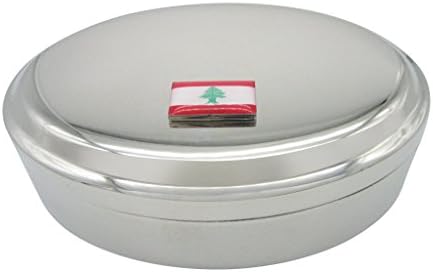 Lübnan Bayrağı kolye Oval biblo Mücevher kutusu