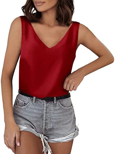 WYTong Tank Top Kadınlar için Kare Boyun Tunik Üstleri Şık Rahat Yaz Bluzlar Moda 2023 Kolsuz Pilili Gömlek Gevşek