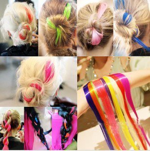10 Adet Çeşitli Renk Golleri renkli saç ekleme Hairpieces Güzellik saç tokası Salon Kaynağı saç Parçaları kostüm aksesuarı