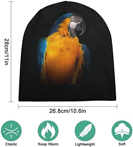 Sarı ve mavi Amerika Papağanı bere kap Yumuşak sıcak tam kazak kap Kafatası kap uyku Şapka Unisex için