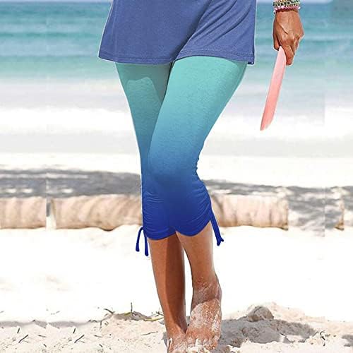 CHGBMOK Kırpılmış Tayt Bayan Moda Degrade Kırpılmış Joggers Pantolon Kadın Rahat Rahat Konik Yoga Pantolon Giyim