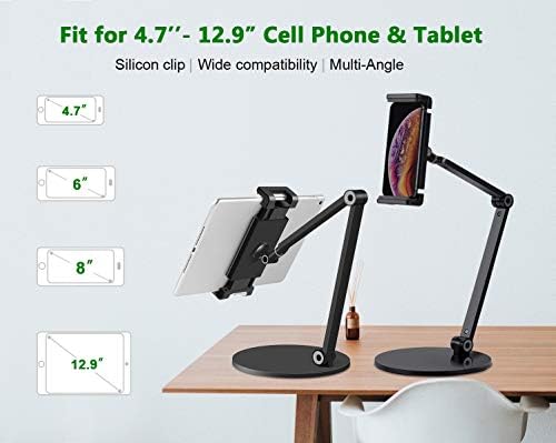 IPAD Zemin Standı ve Tablet Masa Standı Tutucu Paketi, Çok Açılı Ayarlanabilir Yükseklik Standı Uyumlu 4.7 -11 Dokunmatik