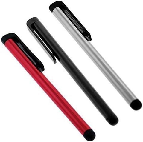 Tek Styz Premium Stylus, Özel Kapasitif Dokunmatik 3'lü Karbonn Titanyum S19'unuzla Uyumludur! (Siyah Gümüş kırmızı)