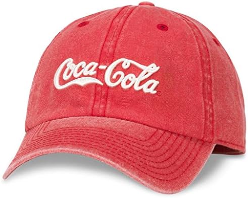 AMERİKAN İĞNE Raglan Yıkama Kola Coca Cola Logosu Baba Şapkası, Kırmızı (KOLA-1708A)