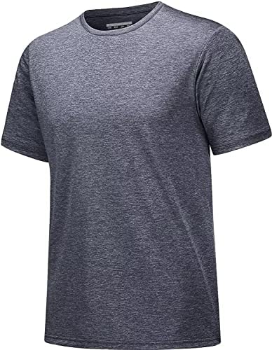 MAGCOMSEN erkek Kısa Kollu Spor Gömlek Ekip Boyun T-Shirt Koşu Egzersiz Atletik Gömlek