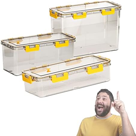SRHMYWGY Buzdolabı Organizatör, Toka Tasarım Şeffaf Plastik Malzeme saklama kutusu ile Sarı Kapak, Düzenlemek için