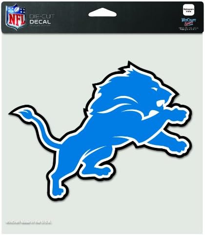 NFL Detroit Aslanları 8'e 8 inç El Geçme Renkli Çıkartma