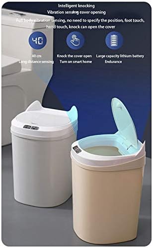 YFQHDD Indüksiyon çöp tenekesi Otomatik Fotoselli Çöp Kovası Çevre Dostu Sensör çöp tenekesi Mutfak Banyo Ev (Renk: