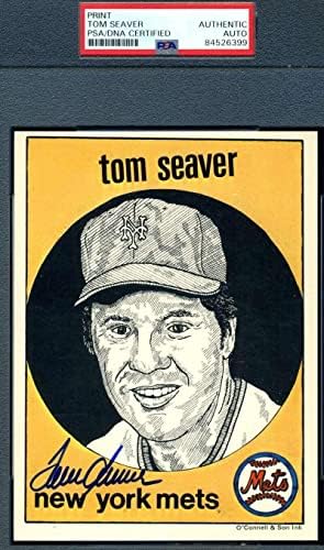 Tom Seaver PSA DNA Coa İmzalı 5x7 1983 O'CONNELL Son Mürekkep İmzası-İmzalı MLB Fotoğrafları
