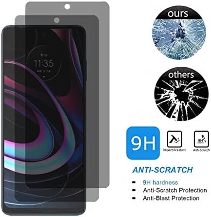 AİSELAN Motorola Edge 2021 için Anti-Casus Temperli Cam, [2 Adet] 9H Sertlik Anti-Scratch Anti-Peeping Gizlilik Ekran