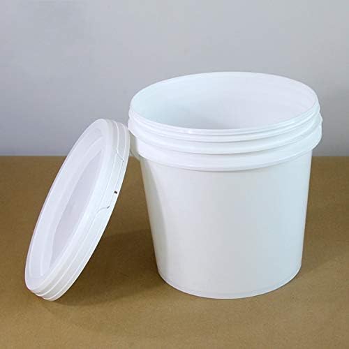 WellieSTR 2 Paket (5L Beyaz) Plastik Kova Kapaklı ve Saplı Gıda Sınıfı Konteyner Sızdırmaz, Gıda Saklama Kabı