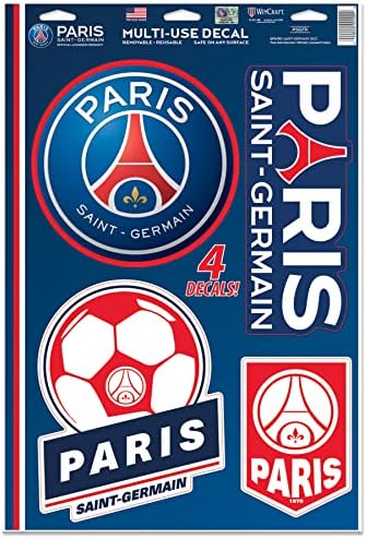 Premiership Futbol PSG Paris St Germain Çıkartma Seti / 4'lü Set Kulüp Çıkartmaları / Resmi Lisanslı Ürün