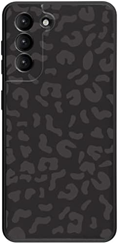 KUMTZO ile uyumlu Samsung Galaxy S21 Leopar Gece Baskı Durumda, siyah Leopar Çita Desen Silikon Yumuşak TPU Koruyucu