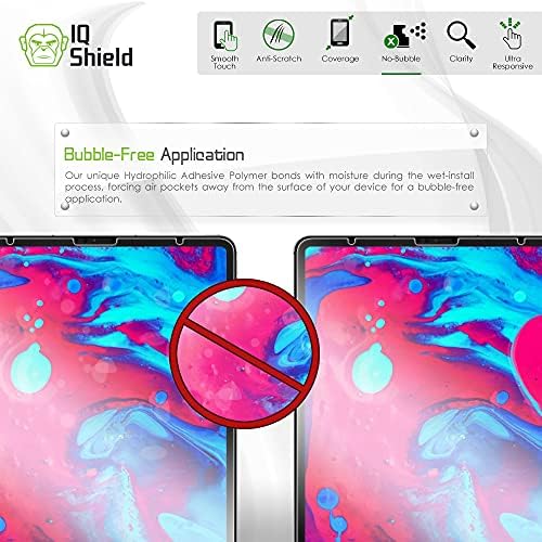 IQShield Tam Vücut Koruyucu ile Uyumlu Apple iPad Pro 12.9 (2021) + Net [Tam Kapsama] Ekran Koruyucu HD ve Kabarcık