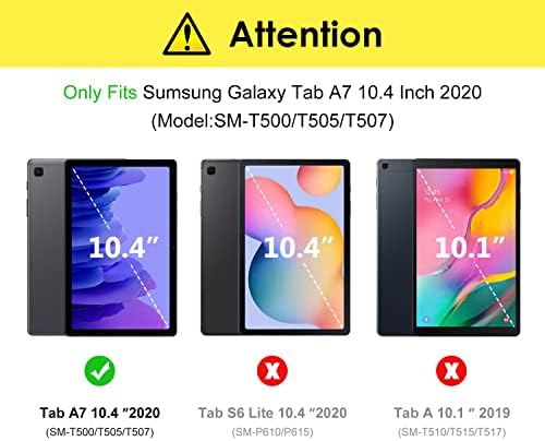 DTTO Samsung Galaxy Tab A7 10.4 Kılıf 2020, Premium Darbeye Dayanıklı Standı Folio Kılıf, Çoklu Görüş Açıları, sert