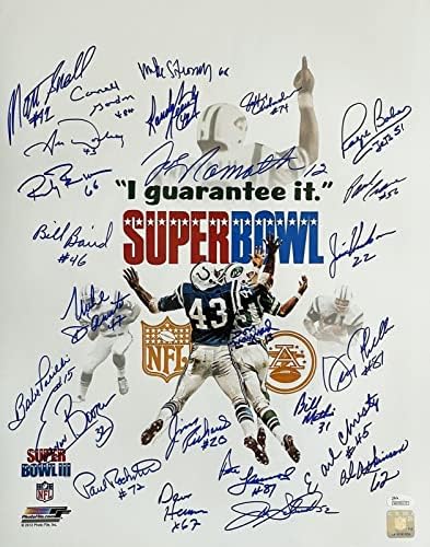 1969 New York Jets Takımı 16x20 Jsa Coa Wp201172 X Super Bowl Iıı İmzaladı-İmzalı NFL Fotoğrafları