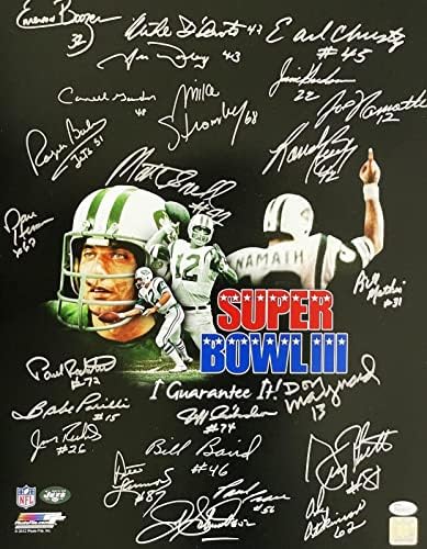 1969 New York Jets Takımı 16x20 Jsa Coa Wp200871 X Super Bowl Iıı İmzaladı-İmzalı NFL Fotoğrafları